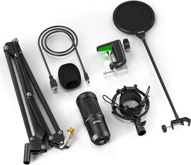 Alt view image 3 of 4 - Aokeo AK-60 Professional USB Streaming Podcast PC Microphone with AK-35 Suspension Scissor Arm Stand, Shock Mount, Pop Filter, Foam Cover, for Skype, Youtuber, Karaoke, Gaming, Recording, 2 pack