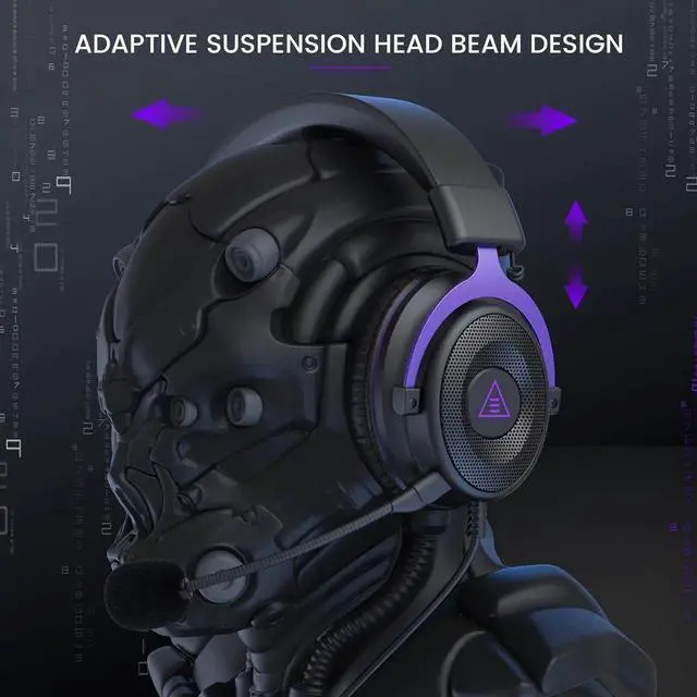 Alt view image 2 of 7 - EKSA E900 Headset with Microphone for PC, PS4,PS5, Xbox - Detachable Noise Canceling Mic, 3D Surround Sound, Wired Headphone for Gaming, Computer, Laptop, 3.5MM Jack