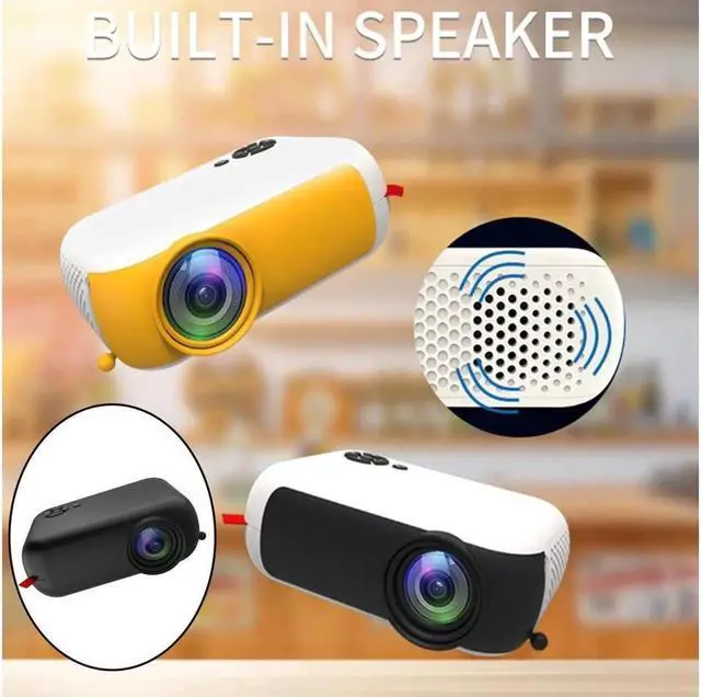 Alt view image 5 of 5 - Mini Projector 1080P Home Theater Cinema Kids Gift Remote Control Black