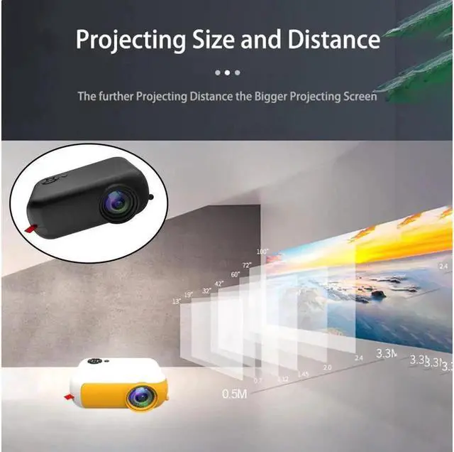 Alt view image 4 of 5 - Mini Projector 1080P Home Theater Cinema Kids Gift Remote Control Black