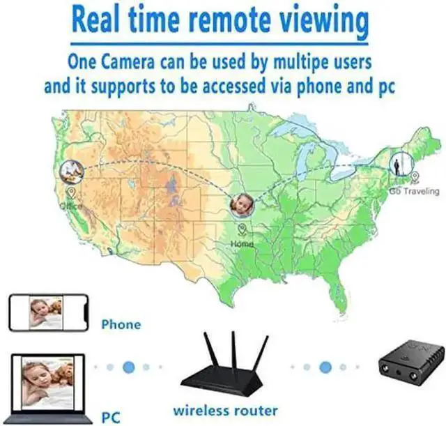 Alt view image 3 of 5 - WISDUM Rettru XD-WiFi Smallest Surveillance Camera Wi-Fi HD 1080P with Night Vision,Motion Detection,Cloud Storage,Remote Viewing,Compatible with Android/iOS Phone APP,Window/MAC PC