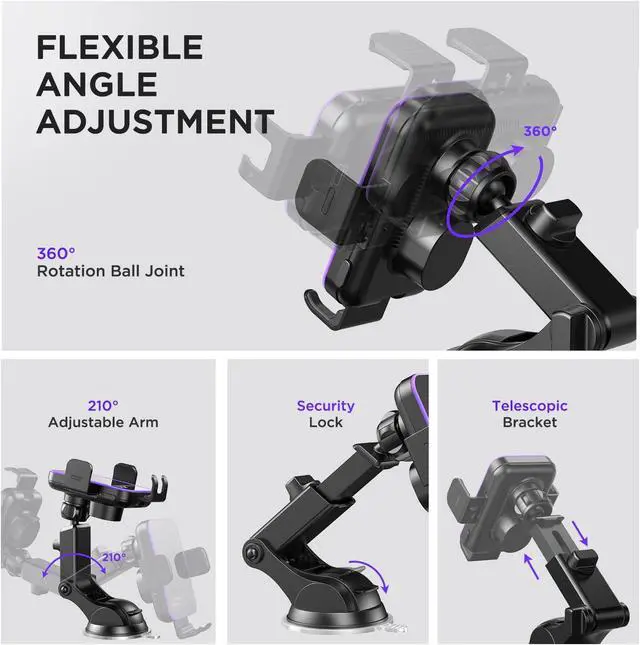 Alt view image 3 of 7 - Wireless Car Charger,7 Colored RGB Backlit Mosurr 15W Auto Clamping Phone Holders for Your car fit for iPhone 16 15 14 Mini Pro Max, Samsung Galaxy S25 Ultra S24 S23+, etc, Fathers Day for Gifts