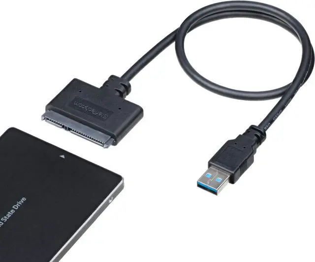 Main image of SATA to USB Adapter, USB 5Gbps, 2.5in SATA III (USB3S2SAT3CB) | Hard drive reader cable for SSD or HDD, USB-A, UASP up to 70% faster, USB Powered, Not for 3.5in drives, Laptops
