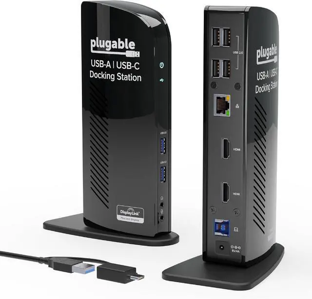 Main image of Universal Laptop Docking Station Dual HDMI Monitor for Windows and Mac (Driver Required), USB 3.0 or USB-C, 2X HDMI, Gigabit Ethernet, Audio, 6 USB Ports (UD-3900)