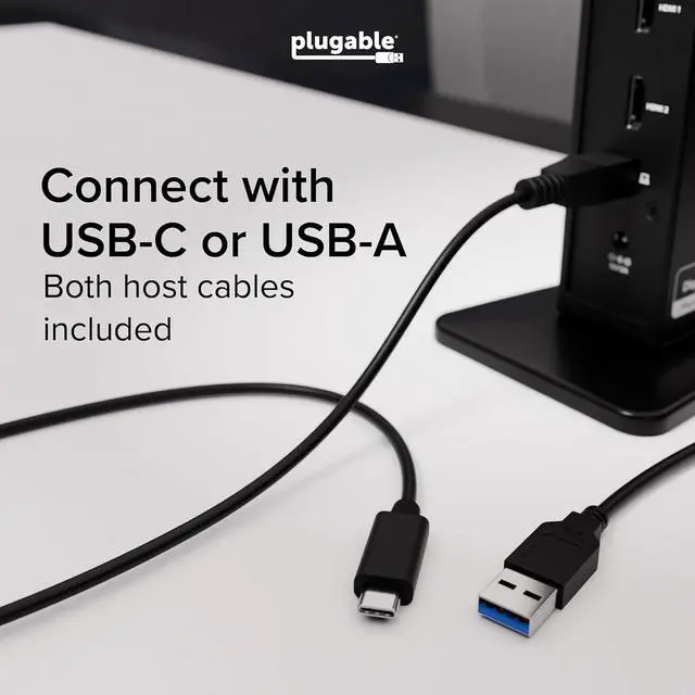 Alt view image 4 of 4 - Dual 1080p HDMI Universal Docking Station for USB-C & USB 3.0 Laptop, 10 Ports, Windows/ChromeOS Plug & Play, macOS Driver Required (UD-3900Z)