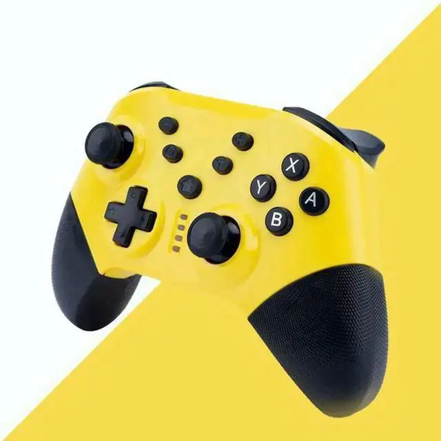 Alt view image 2 of 3 - NS20 switch pro handle Pink and yellow combination with vibration to wake up switch host Support PC PC handle with 2.4G receiver