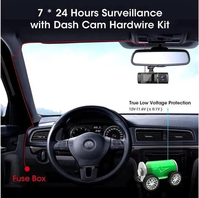 Alt view image 4 of 7 - Aomoproing Dual Dash Cam Hardwire Kit Included FHD 1080p+1080p Front Inside Cabin Car Camera Driving Recorder with Infrared Night Vision WDR G-Sensor Parking Monitor Loop Recording for Taxi Rideshare