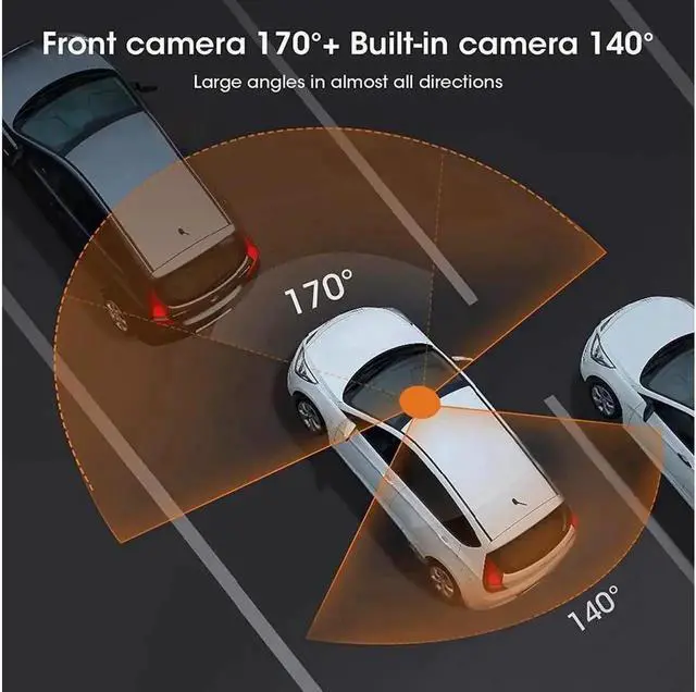 Alt view image 5 of 7 - Aomoproing Dual Dash Cam Hardwire Kit Included FHD 1080p+1080p Front Inside Cabin Car Camera Driving Recorder with Infrared Night Vision WDR G-Sensor Parking Monitor Loop Recording for Taxi Rideshare
