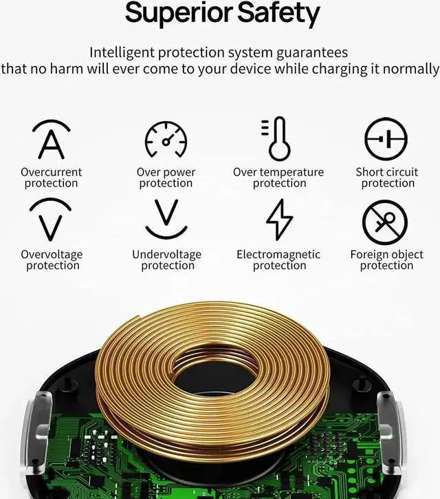 Alt view image 3 of 7 - Invisible Wireless Charger 30mm Under Desk Charger Mat Furniture Table Nightstand Desktop Charging Station for iPhone16/15/14/13/12/11//LG/Google Pixel Desk Essentials(with QC Adapter)