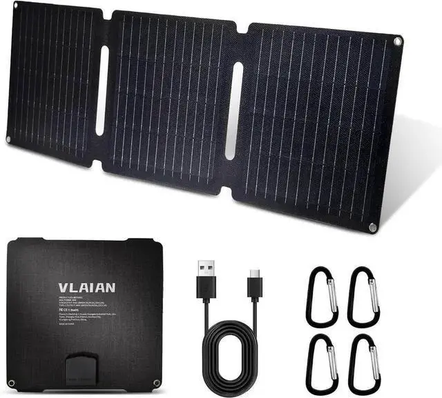 Alt view image 5 of 7 - 30W Portable Solar Panel Foldable Solar Panels Charger for Camping Hiking Outdoor IP65 ETFE Waterproof Panel Solar Kit with 3 Transfer Conectors DC/Type-C/USB/QC3.0 Output