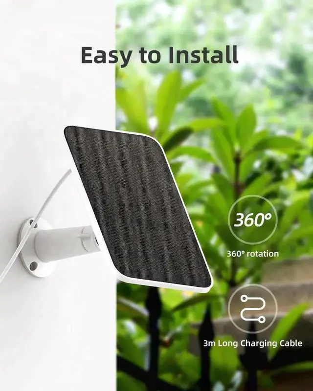 Alt view image 5 of 6 - 3W Portable Solar Panel for Security Camera Outdoor Wireless (Compatible with B200 Series) - Solar Battery Camera Charger with 10ft Cable Not for CD200/CF200 Cameras
