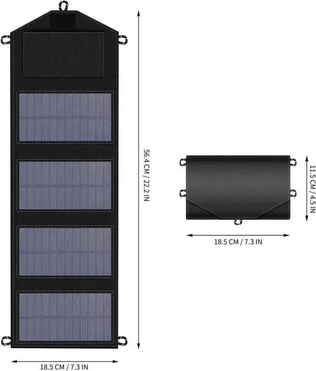 Alt view image 7 of 7 - 35W Portable Solar Panel Foldable Solar Charger with 5V/3A USB Suitable for Mobile Phones Tablets and Power Banks Suitable for RVs Backpacks and Hiking Trips