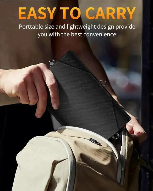 Alt view image 2 of 7 - 35W Portable Solar Panel Foldable Solar Charger with 5V/3A USB Suitable for Mobile Phones Tablets and Power Banks Suitable for RVs Backpacks and Hiking Trips