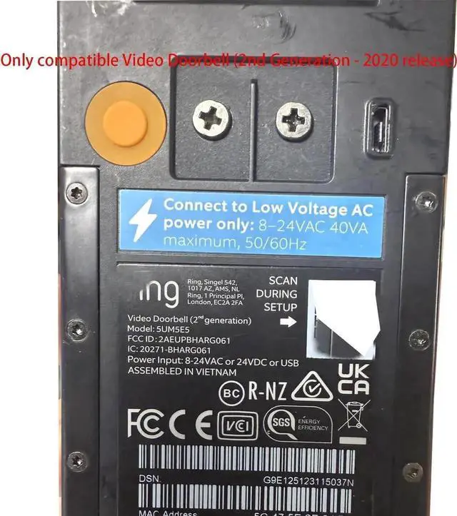 Alt view image 5 of 5 - Solar Charger for Video Doorbell (2nd Generation - 2020 Release) Black