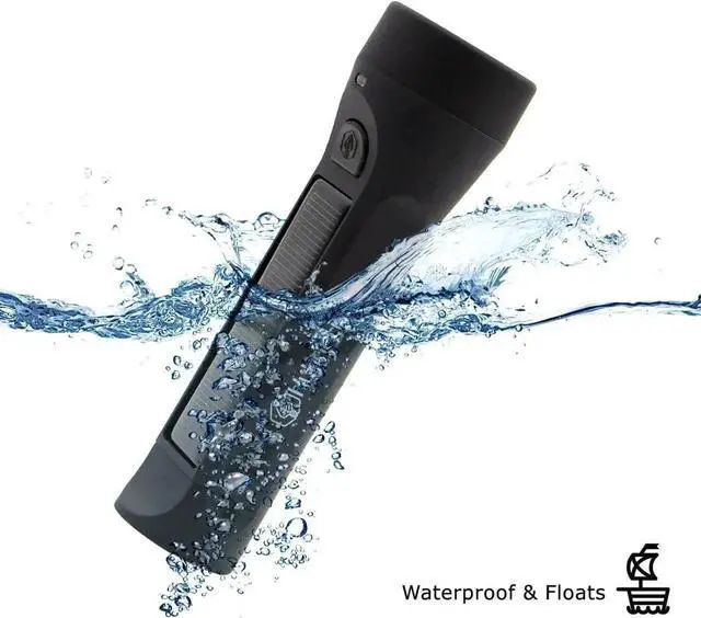 Alt view image 7 of 7 - Journey 300 Solar LED Waterproof Flashlight with USB Phone Charger Black