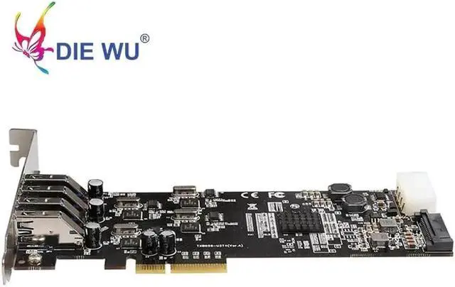 Alt view image 5 of 5 - 20G PCI Express 4 channel Full speed USB3.0 Expansion card Add on card with NEC for PC Computer Desktop TXB058