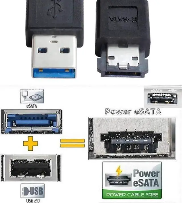 Alt view image 2 of 5 - USB 3.0 to eSATA Adapter USB to HDD/SSD/ODD Converter eSATA to USB Cable
