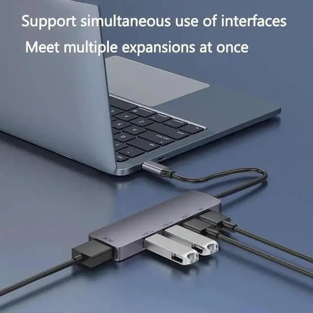 Alt view image 4 of 7 - 5-Port USB 3.2 Hub, Ultra-Slim Data USB 3.2 Hub with 4K@60Hz HDMI, 140W Power Delivery, USB-C 3.2 and 2 USB-A 3.2 Ports, for MacBook, Mac Pro, Mac mini, iMac, XPS, PC, Flash Drive, Mobile HDD