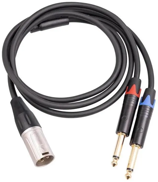 Main image of For Dual 6.35mm 1/4 In to XLR Male Y Splitter Cable,3Pin XLR Male to Dual 6.35mm Plug Audio Microphone Cable,3.3Feet/1Meters