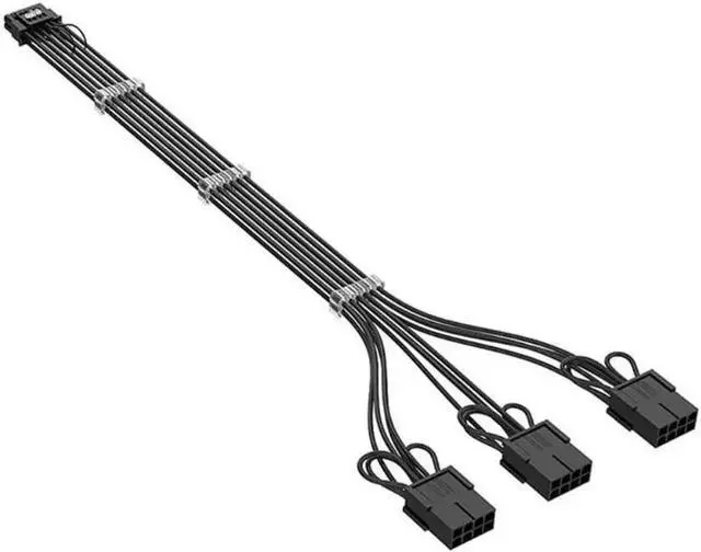 Main image of PCI-e 5.0 Extension Cable, GPU Power Extension Cable 16Pin(12+4) Male to 3/4x8(6+2) Pin Female 18AWG Cable Sleeved(3X8PIN)