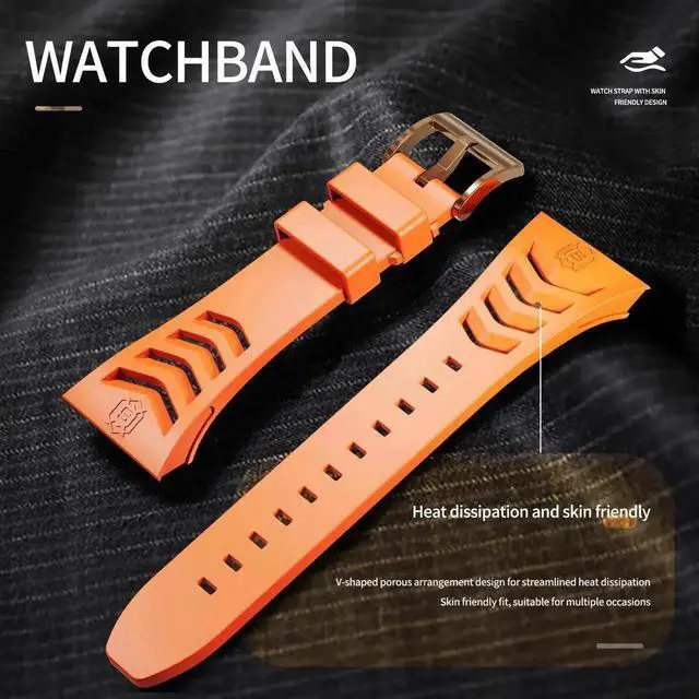 Alt view image 5 of 7 - Mod Kit Standainless Standeel Case for Apple Watch 45mm/44mm Rugged Metal Bumper Case Protective Replacement B for iWatch Series 4/5/6/7/8/9/SE/SE2 Orange