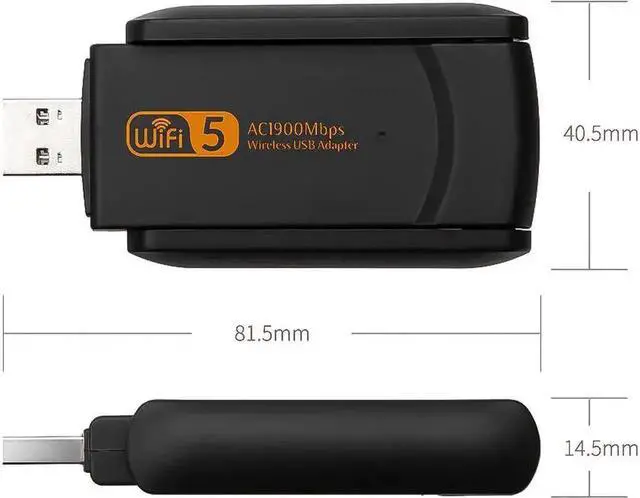 Alt view image 5 of 5 - JAENFONG Band 1900Mbps USB Wifi Adapter Wireless USB Adapter 802.11AC USB Ethernet PC Network Card Lan Wifi Dongle Receiver