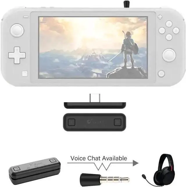 Main image of NS07 Pro Route Air Bluetooth Wireless Audio Adapter Transmitter Support Voice Chat USB C Adapter For Nintendo Switch PS4