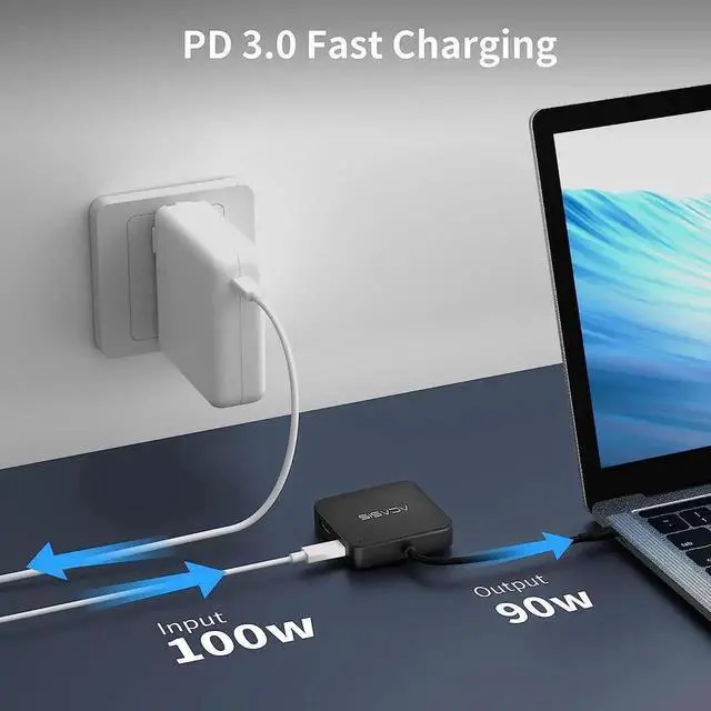 Alt view image 6 of 7 - USB C Hub, Multi-Port USB Type-C Hub with 4K HDMI, Power Delivery 100 W | 3 USB 3.0 Port | 1 Type-C 3.0 Port | USB Splitter Adapter for MacBook, Mac Mini, XPS, Laptop and USB C Devices (0.5ft)
