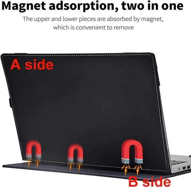 Alt view image 5 of 7 - Laptop Cover Case for 14 inch Lenovo Thinkpad X1 Carbon Gen 12 & ThinkPad X1 2-in-1 Gen 9, PU Leather Protective Sleeve Bag with Heat Dissipation Bracket, Pencil Holder
