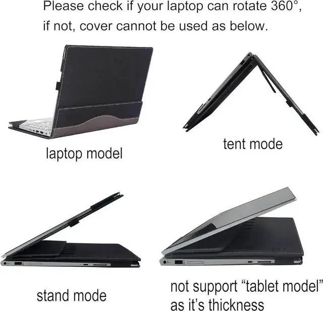 Alt view image 4 of 7 - Laptop Cover Case for 14 inch Lenovo Thinkpad X1 Carbon Gen 12 & ThinkPad X1 2-in-1 Gen 9, PU Leather Protective Sleeve Bag with Heat Dissipation Bracket, Pencil Holder