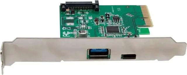 Alt view image 7 of 7 - IO Crest IOCrest USB 3.1 Gen II 10Gbps 2-Port Full-Duplex Controller X4 Slot Card Type-C and Type-A Ports Components Other SI-PEX20189