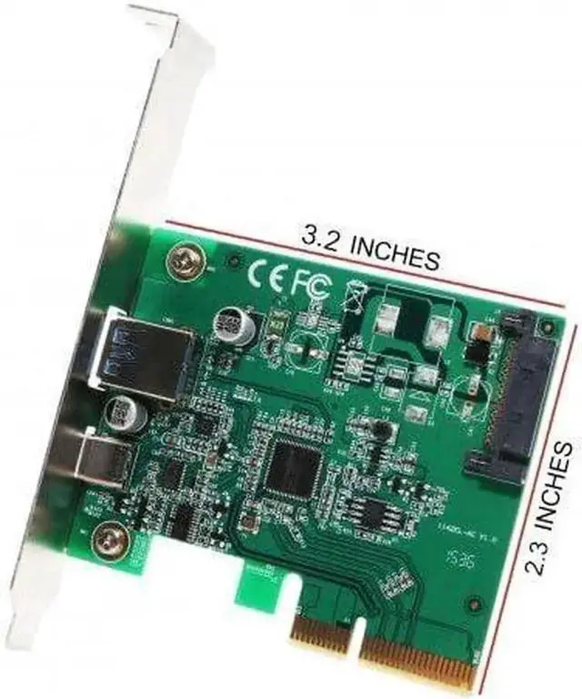 Alt view image 4 of 7 - IO Crest IOCrest USB 3.1 Gen II 10Gbps 2-Port Full-Duplex Controller X4 Slot Card Type-C and Type-A Ports Components Other SI-PEX20189