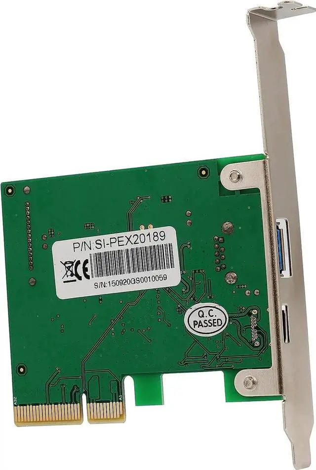 Alt view image 6 of 7 - IO Crest IOCrest USB 3.1 Gen II 10Gbps 2-Port Full-Duplex Controller X4 Slot Card Type-C and Type-A Ports Components Other SI-PEX20189