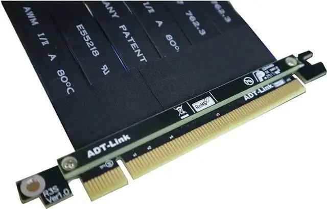 Alt view image 3 of 3 - PCI-E X16 to 16X 3.0 Male to Female Riser Extension Cable Graphics Card Computer Chassis PCI Express Extender Ribbon 128G/Bps (R33SF 40CM)