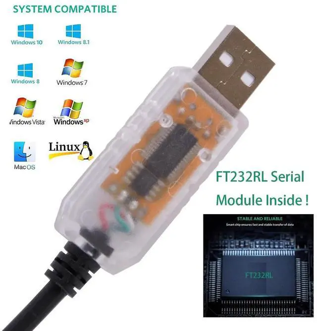 Alt view image 2 of 5 - Suamdoen ACS380 ABB Driver Cable USB RS485 Serial Adapter Modbus Communication Cable for ABB Oy BCBL-01