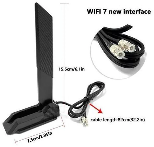 Alt view image 4 of 5 - WiFi 7 Antenna 2.4/5/6GHz for MSI MAG X870 X870E B860 B850 Z890 Z790 TOMAHAWK/B850M B860M Mortar WiFi,MEG Z890 GODLIKE/ACE,Z790 GODLIKE MAX,X870E,MPG Z890 Z790 X870E WiFi 7 Gaming Motherboard Antenna