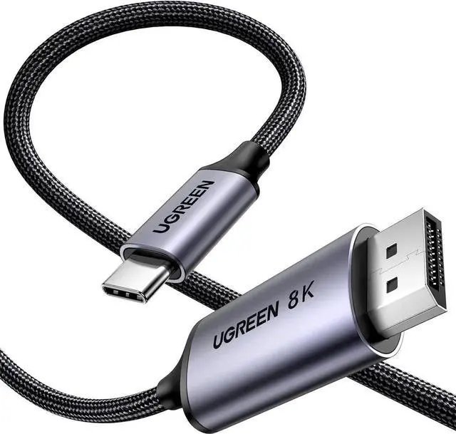 Alt view image 2 of 7 - UGREEN USB C to DisplayPort 1.4 Cable 8K@60Hz 4K@240Hz Thunderbolt 4/3 to DP Cord Bundle with Bidirectional USB C to DisplayPort 1.4 Cable
