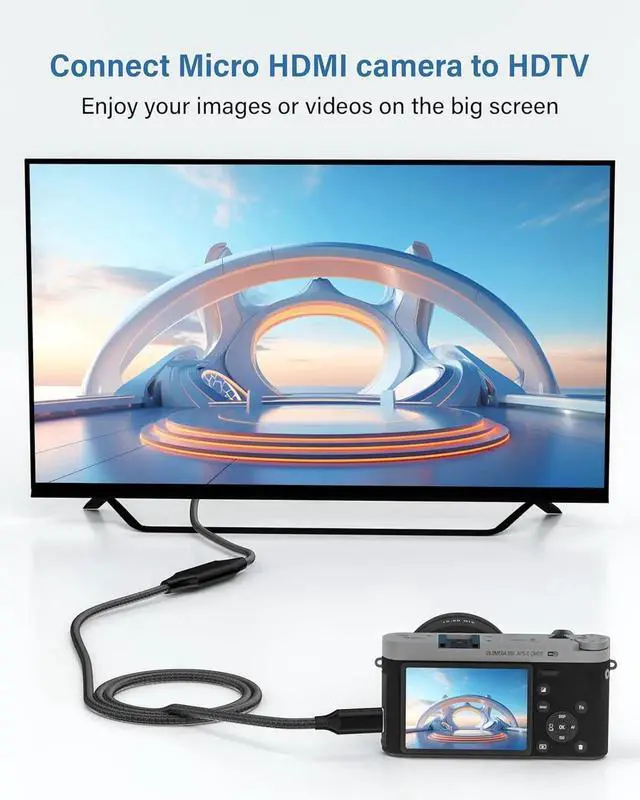 Alt view image 6 of 7 - 4K60Hz Micro HDMI to USB C Cable(6FT Black), Aluminum Micro HDMI to Type C Converter for Raspberry Pi 4/5, Odin Lite, Camera, Video Capture Card, Laptop,Monitor, Projector and More