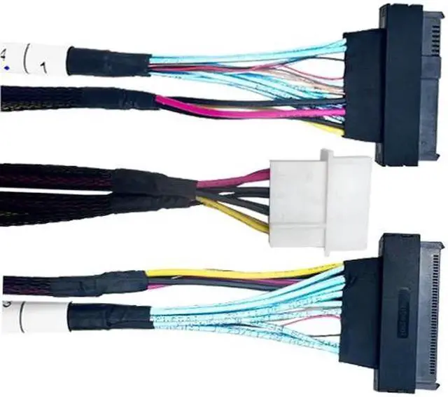 Alt view image 3 of 3 - Amphenol MCIO 8X STR to 2* U.2(SFF 8639) Cable 0.75M