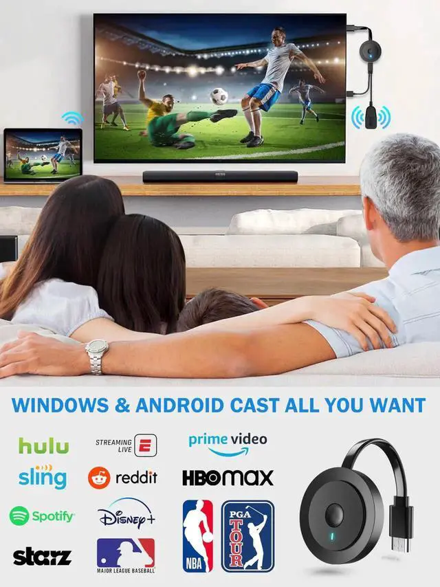 Alt view image 2 of 7 - 4K 1080P Wireless Display Adapter for Casting PPT and Movies from iPhone, iPad, Tablet, Laptop, PC to TV, Projector, Monitor Supports Airplay, Miracast, DLNA Single Pack