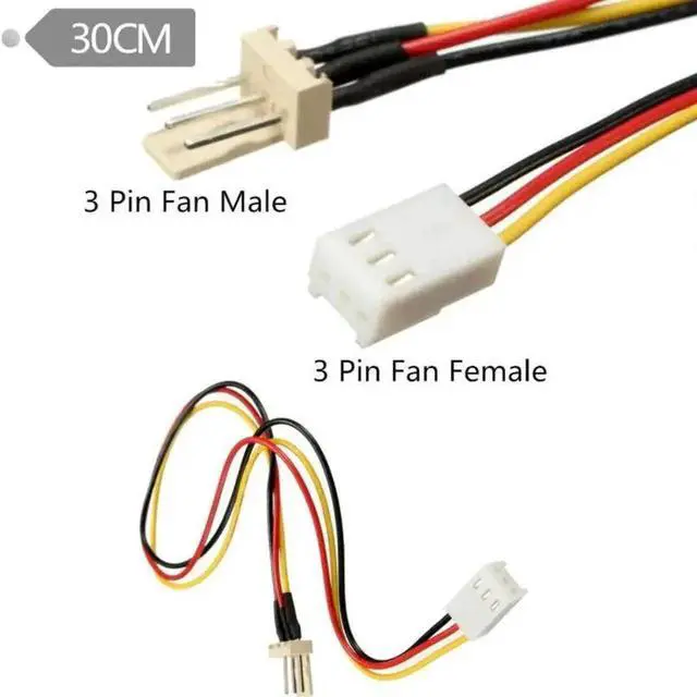 Alt view image 4 of 5 - 10Pcs/Lot PC Fan Power Extension Cable 12V 3-Pin Male to 3pin Female Fan Power Extension Lengthen Cable for Cooling Fan