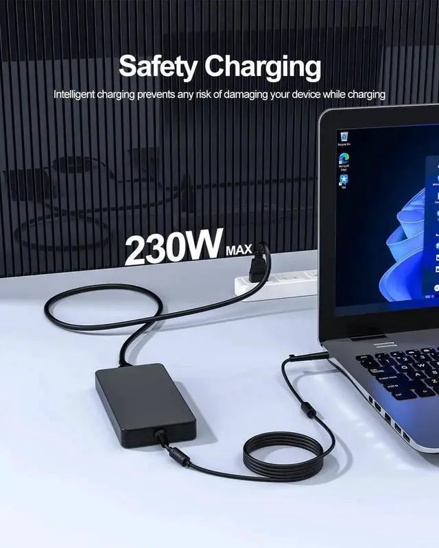Alt view image 4 of 7 - 230W 11.8A AC Charger Fit for HP Omen X 2S 15 17-cb 15-dg EliteBook 8770w ZBook 17 G2 Z2 Mini G4 925141-850 693714-001 693706-001 TPN-DA12 TPN-LA10 Laptop Power Supply - Passed UL Safety Certification