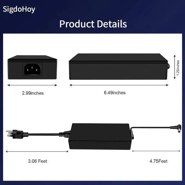 Alt view image 3 of 7 - 180W Zephyrus Charger Fit for Asus Rog Zephyrus G14 GA401 G15 GA502,Tuf Gaming F15 F17 A15 A17 FX505 Series Laptop, Asus Zenbook Pro 14 Duo AC Adapter ADP-180TB H