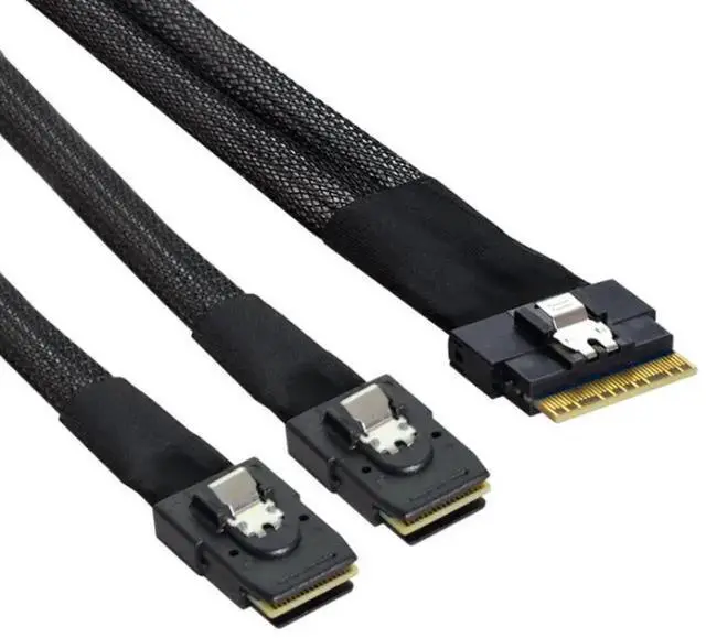 Main image of Areca SlimSAS 8i SFF-8654 to 2x MiniSAS SFF-8087 Cable - 1 Meter