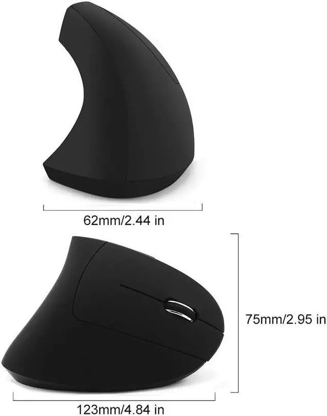 Alt view image 5 of 7 - Wireless Vertical Mouse, Wireless Ergonomic Vertical Mouse, 2.4G High Precision Optical Mice 800/1200/1600DPI for PC Laptop Desktop Mac (Ergonomic Mouse