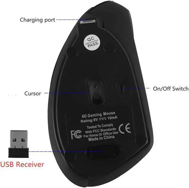 Alt view image 2 of 7 - Wireless Vertical Mouse, Wireless Ergonomic Vertical Mouse, 2.4G High Precision Optical Mice 800/1200/1600DPI for PC Laptop Desktop Mac (Ergonomic Mouse