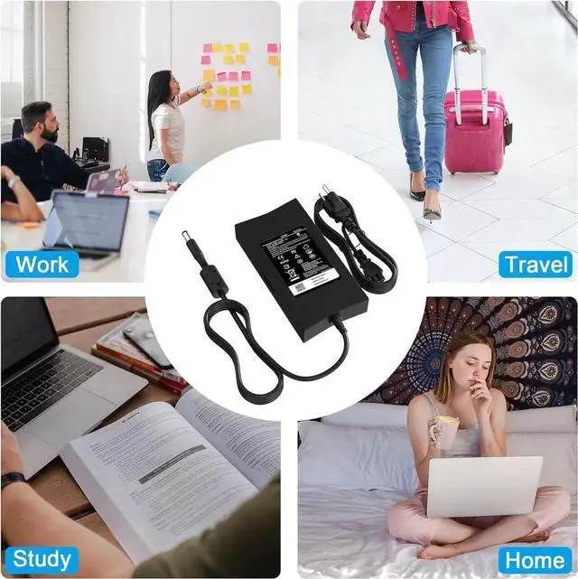 Alt view image 2 of 7 - 130W Laptop Charger for Dell XPS 15 Precision M20 M60 M70 M90 M2400 M4400 M6300 LA130PM121 DA130PE1-00 Inspiron 11 15 7000 7559 N7110 N5110 Vostro 500 1000 1200 1400 AC Adapter Power Cord