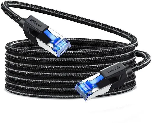 Main image of UGREEN Cat 8 Ethernet Cable 25FT, High Speed Braided 40Gbps 2000Mhz Network Cord Cat8 RJ45 Shielded Indoor Heavy Duty LAN Cables Compatible for Gaming PC PS5 PS4 PS3 Xbox Modem Router 25FT