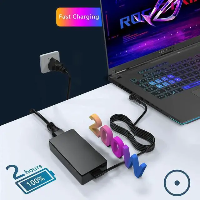 Alt view image 5 of 5 - 200W AC Adapter Replacement for ASUS TUF Dash Gaming F17 F15 A17 A15 (2022 2021) FX707 FX517,ROG Zephyrus G14 (2023) GA402/G15 (2022) GA503,ROG Strix G17 G15 (202