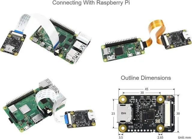 Alt view image 4 of 5 - waveshare HDMI to CSI Camera Adapter, Support HDMI Input up to 1080p 30fps Compatible with Raspberry Pi 4B/3B+/3B/Pi Zero/Zero W,Raspberry Pi CSI Cameras